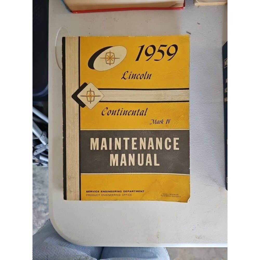 Vintage 1959 LINCOLN CONTINENTAL MARK IV Maintenance Manual by M-E-L Division